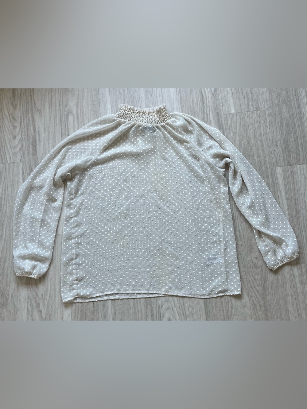 Sheer white blouse with frill neck - Picture 1 of 2